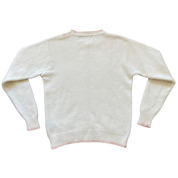 Russ Knit Connection Lambswool Angora Cream Blush Pink Vintage Sweater M - Picture 7 of 8